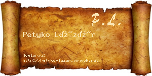 Petyko Lázár névjegykártya